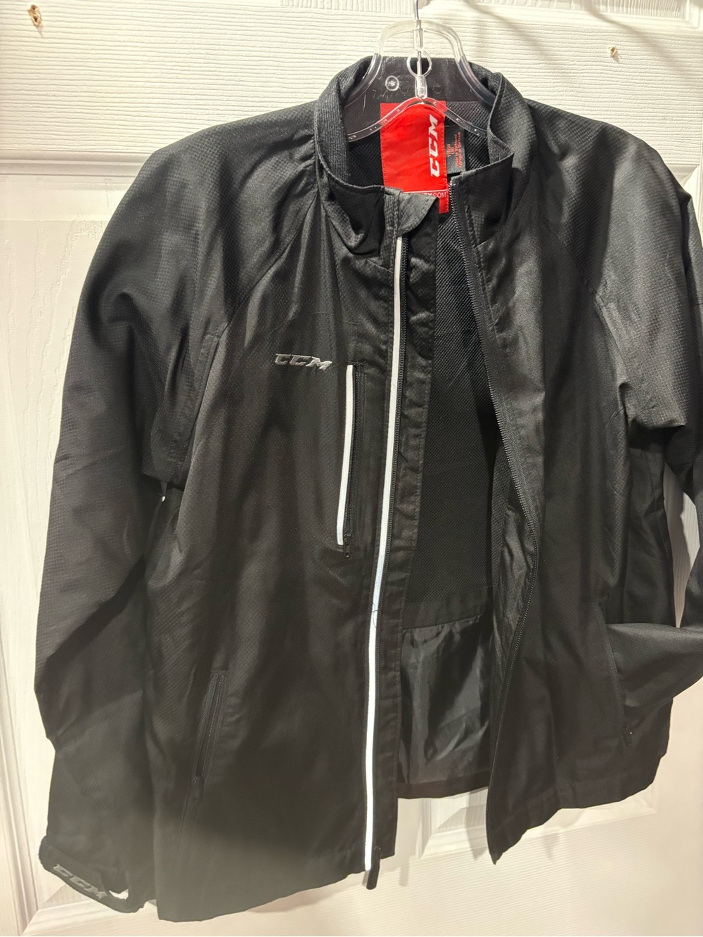 CCM Black track jacket with White Trim